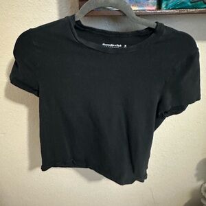 Abercrombie & Fitch Black Crop T-Shirt Short Sleeve